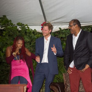 Le prince Harry lors d'une réception organisée par le premier ministre à Antigua, à l'occasion de son voyage officiel de 15 jours dans les Caraïbes. Le 21 novembre 2016  21 November 2016. Prince Harry attends an official function with the Prime Minister of Antigua, Gaston Browne, during his tour of the Caribbean21/11/2016 - 