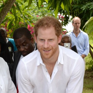 Le prince Harry visite l'école Sir McChesney George sur l'Ile de Barbuda lors de son voyage dans les Caraïbes le 22 novembre 2016.  Prince Harry visits the Sir McChesney George High School, on the island of Barbuda in the Caribbean, as he views how students manage and utilise the natural resources they have access to on an island state, as he continues his tour of the Caribbean.22/11/2016 - Barbuda