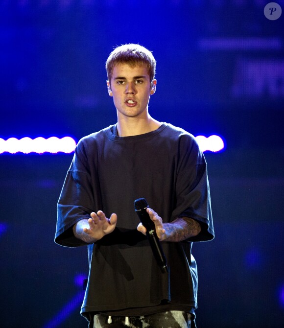 Justin Bieber en concert à Amsterdam dans la cadre de sa tournée "Purpose World Tour", le 8 octobre 2016.