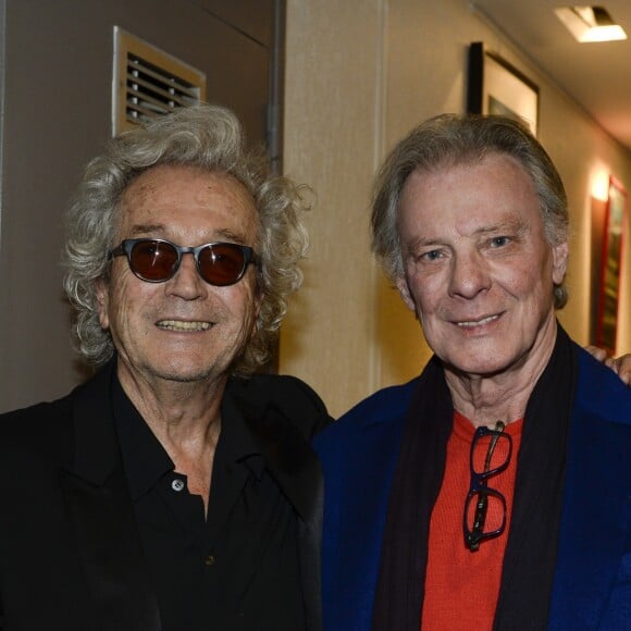 Exclusif - Luc Plamondon et Herbert Léonard lors de la générale de la comédie musicale Notre-Dame de Paris au Palais des Congrès à Paris le 24 novembre 2016. © Patrick Carpentier/Bestimage