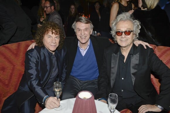 Exclusif - Richard Cocciante, Salvatore Adamo et Luc Plamondon lors de l'after show de la générale de la comédie musicale "Notre-Dame de Paris" au Manko-Paris (restaurant-cabaret de Garou) le 24 novembre 2016. © Patrick Carpentier/Bestimage