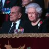 La reine Elisabeth II d'Angleterre et le prince Philip, duc d'Edimbourg - La famille royale anglaise assiste au festival royal annuel du souvenir au Royal Albert Hall à Londres, le 12 novembre 2016.