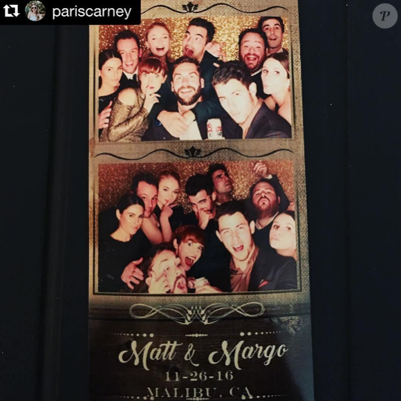 Nick Jonas ainsi que son frère Joe accompagné de sa petite amie Sophie Turner assistent au mariage d'un couple d'amis. Photo publiée sur Instagram le 27 novembre 2016