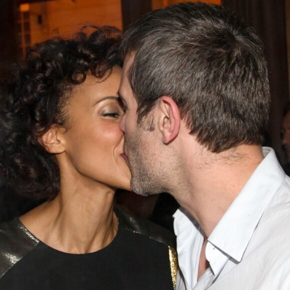 Exclusif - Sonia Rolland et son compagnon Jalil Lespert - L'acteur et réalisateur Jalil Lespert fête ses 40 ans au restaurant l'Oiseau à Paris le 3 juin 2016.