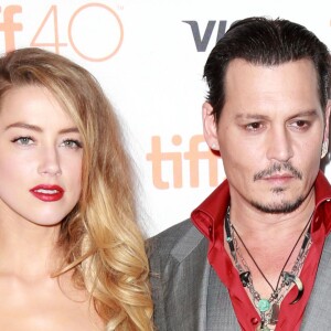 Amber Heard et son mari Johnny Depp - Avant-première du film "Black Mass" lors du Festival International du film de Toronto, le 14 septembre 2015.