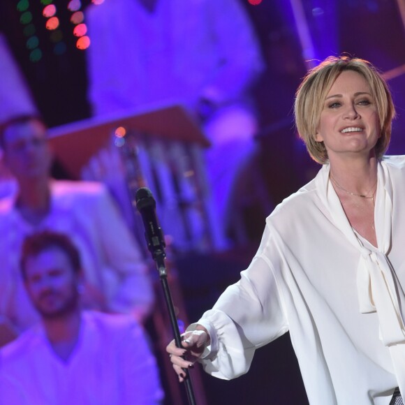 Exclusif - Patricia Kaas lors de l'Enregistrement de l'émission "Les années bonheur" présentée par Patrick Sébastien à La Plaine-Saint-Denis le 11 octobre 2016.