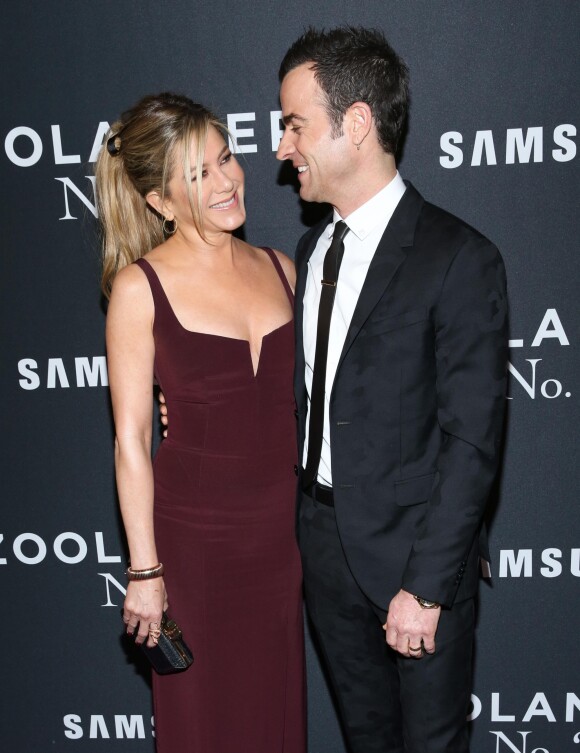 Justin Theroux et sa femme Jennifer Aniston - Première de "Zoolander 2" à New York le 9 février 2016.