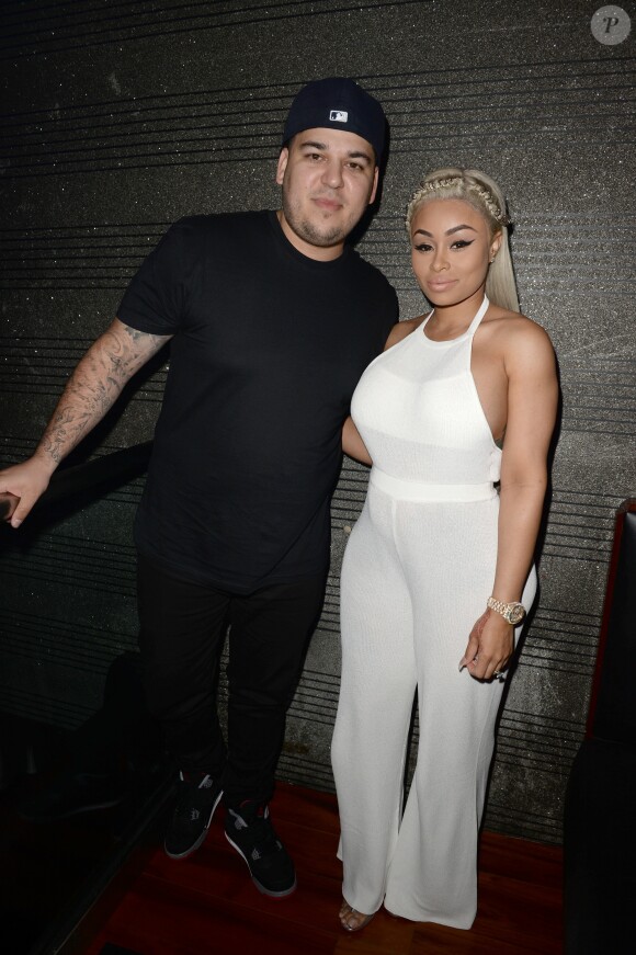 Blac Chyna, enceinte et son fiancé Rob Kardashian fêtent son anniversaire au G5ive Strip Club à Miami, le 11 mai 2016. La jeune femme fête ses 28 ans.