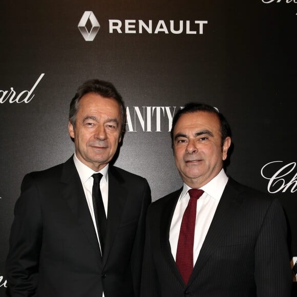 Michel Denisot, Carlos Ghosn - Vanity Fair a organisé un dîner à l'occasion du classement des "50 français les plus influents du monde" à l'hotel Salomon de Rothschild à Paris le 6 décembre 2016. © Dominique Jacovides