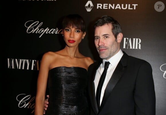 Sonia Rolland et son compagnon Jalil Lespert - Vanity Fair a organisé un dîner à l'occasion du classement des "50 français les plus influents du monde" à l'hotel Salomon de Rothschild à Paris le 6 décembre 2016. © Dominique Jacovides
