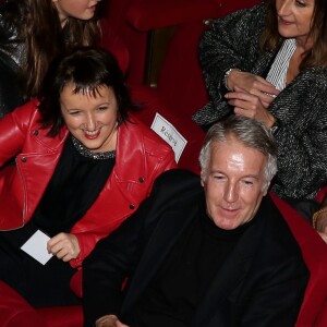 Anne Roumanoff lors de la réception organisée en l'honneur de l'entrée de Nikos Aliagas au musée Grévin. Paris, le 7 décembre 2016.