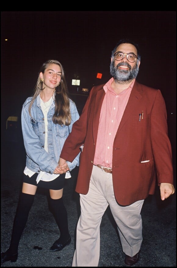 Francis Ford Coppola et Sofia Coppola en soirée en 1988.