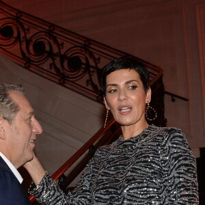 Cristina Cordula et son compagnon Frédéric Cassin - 6ème édition du dîner de charité "Link" en soutien à l'association AIDES au Pavillon Cambon à Paris, le 12 décembre 2016.