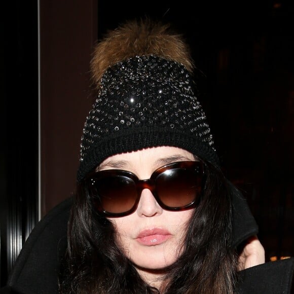 Exclusif - Isabelle Adjani - Inauguration du Café Pouchkine à Saint-Germain-des-Prés, Paris le 22 janvier 2015.