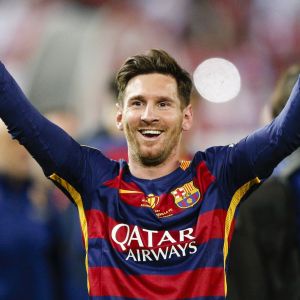 Lionel Messi - Le FC Barcelone remporte la Coupe du Roi contre Séville et s'offre le doublé à Madrid en Espagne le 22 mai 2016.