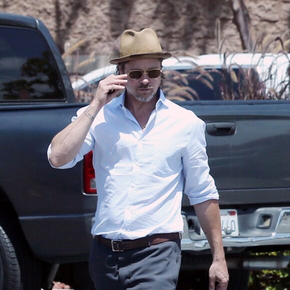 Brad Pitt et Angelina Jolie font du shopping avec leurs enfants Shiloh et Pax à Glendale. Le 10 juillet 2015