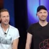 Chris Martin (Coldplay), Jonny Buckland (Coldplay) sur le plateau de l'émission TV "Che tempo che Fa" à Milan en Italie le 13 novembre 2016.