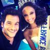 Amir Haddad et Alicia Aylies lors de l'élection de Miss France 2017 le 17 décembre 2016 à l'Arena de Montpellier