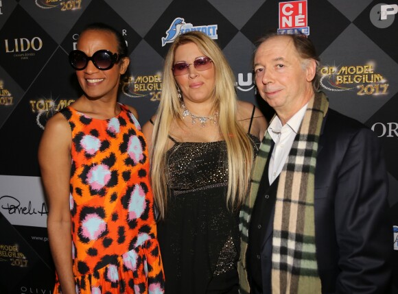 Vincent Mc Doom, Loana Petrucciani, Philippe Chevallier lors de la finale de la 13ème édition Top Model Belgium 2017 au Lido à Paris le 18 décembre 2016. © Marc Ausset-Lacroix /Bestimage