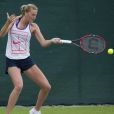 Petra Kvitova lors de l'entraînement au tournoi de tennis de Wimbledon à Londres, le 28 juin 2015.