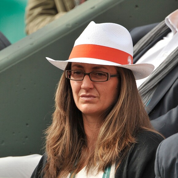 Mary Pierce lors du match entre Jo-Wilfried Tsonga et Jerzy Janowicz aux Internationaux de France de tennis de Roland Garros à Paris, le 30 mai 2014.