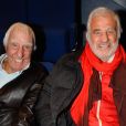 Exclusif - Charles Gérard et Jean-Paul Belmondo au concert de Charles Aznavour au Palais des Sports à Paris, le 21 décembre 2016. © Guirec Coadic/Bestimage