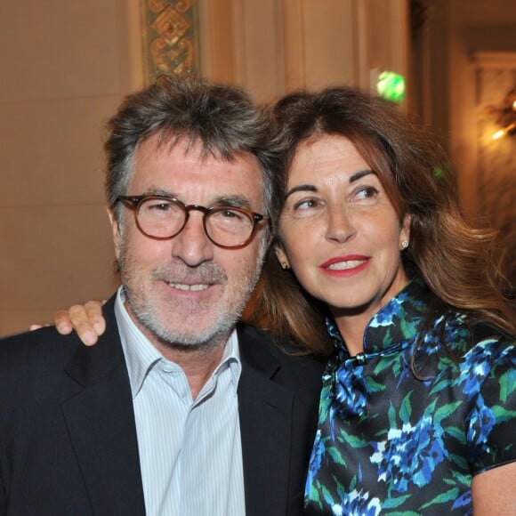 François Cluzet et sa femme Narjiss - Soirée à l'hôtel Shangri-La de Paris pour présenter la réouverture prochaine (le 1er novembre 2015) de l'hôtel Shangri-La's Le Touessrok Resort & Spa à l'île Maurice, le 22 septembre 2015.