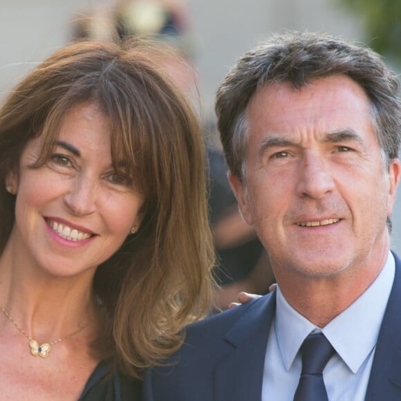 François Cluzet et sa femme Narjiss Slaoui-Falcoz - Le roi Felipe VI et la reine Letizia d'Espagne, reçus par François Hollande, président de la République française, pour un dîner d' Etat au Palais de l'Elysée à Paris le 2 juin 2015.