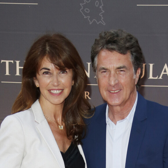 François Cluzet et sa femme Narjiss - Inauguration de l'hôtel "The Peninsula" à Paris le 16 avril 2015.