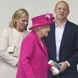 Zara Phillips, Mike Tindall et la reine Elisabeth II d'Angleterre - La famille royale d'Angleterre au "Patron's Lunch" à Londres, à l'occasion du 90ème anniversaire de la reine. Le 12 juin 2016