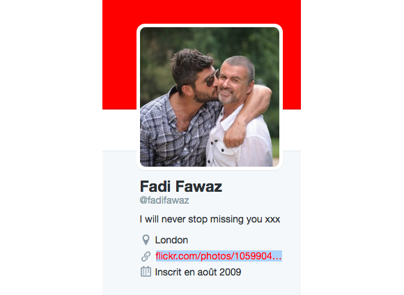Le compte Twitter de Fadi Fawaz rend hommage à George Michael, mort le 25 décembre 2016.