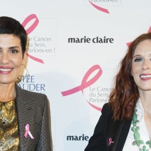 Exclusif - Cristina Cordula et Audrey Fleurot - Personnalités à la soirée de lancement "Octobre Rose" pour soutenir l'association contre le cancer du sein et remise du prix Estée Lauder au Café de l'Homme à Paris. Le 26 septembre 2016 © Olivier Borde / Bestimage