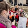 La reine Paola et le roi Albert - La famille royale de Belgique à leur arrivée en la cathédrale Saints-Michel-et-Gudule de Bruxelles pour le Te Deum (Fête du Roi). Le 15 novembre 2016 15/11/2016 - Bruxelles