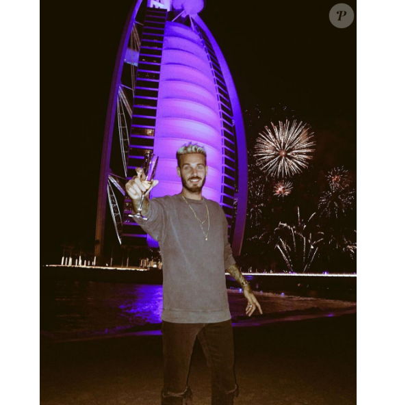 M.Pokora en vacances à Dubaï. Photo postée sur Instagram le 1er janvier 2017.