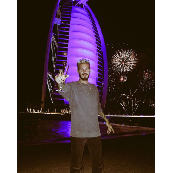 M.Pokora en vacances à Dubaï. Photo postée sur Instagram le 1er janvier 2017.