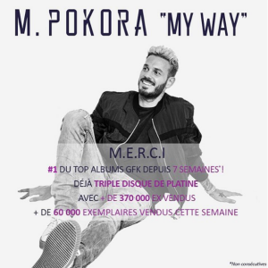 M. Pokora cartonne avec son album "My Way".