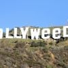 L'iconique panneau Hollywood est devenu "Hollyweed". Hollywood, Los Angeles, le 1er janvier 2017.