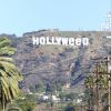 L'iconique panneau Hollywood est devenu "Hollyweed", Hollywood, Los Angeles, le 1er janvier 2017.
