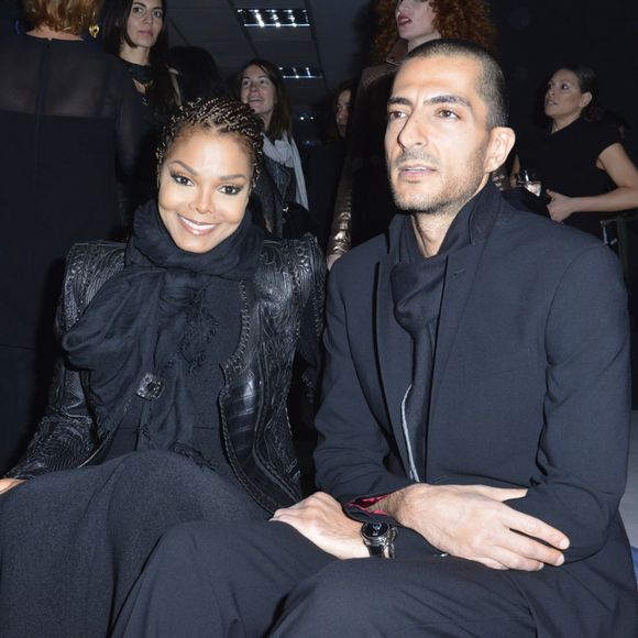 Janet Jackson et Wissam Al Mana au defilé Sergio Rossi pendant la fashion week de Milan prêt-à-porter Automne-Hiver 2013/2014, le 21 février 2013