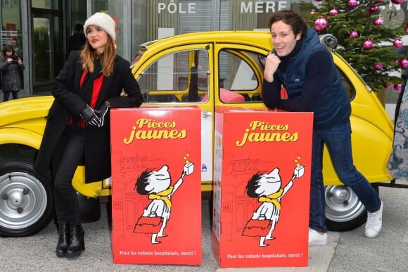 Joyce Jonathan et Vianney - Lancement de l'opération Pièces Jaunes 2017 À l'Hôpital Necker-Enfants malades AP-HP à Paris le 4 janvier 2017. Cette année, le personnage de bande dessinée "Le Petit Nicolas" est le parrain de l'opération.