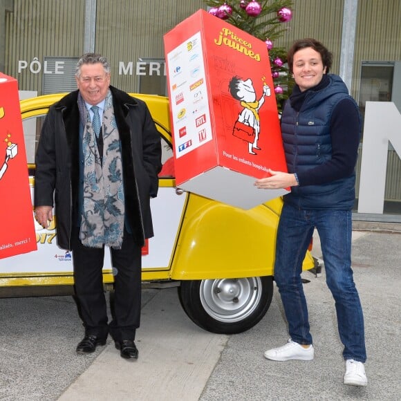 Joyce Jonathan et Vianney - Lancement de l'opération Pièces Jaunes 2017 À l'Hôpital Necker-Enfants malades AP-HP à Paris le 4 janvier 2017. Cette année, le personnage de bande dessinée "Le Petit Nicolas" est le parrain de l'opération.