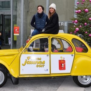 Joyce Jonathan et Vianney - Lancement de l'opération Pièces Jaunes 2017 À l'Hôpital Necker-Enfants malades AP-HP à Paris le 4 janvier 2017. Cette année, le personnage de bande dessinée "Le Petit Nicolas" est le parrain de l'opération.