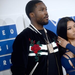 Nicki Minaj et son compagnon Meek Mill à la soirée des MTV Video Music Awards 2016 à Madison Square Garden à New York, le 28 aout 2016.