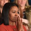 Michelle Obama, émue, fait ses adieux à la Maison Blanch, le 6 janvier 2017 à Washington.