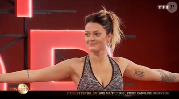 Caroline Receveur piégée et hilare dans Les Invisibles, sur TF1, le 6 janvier 2017