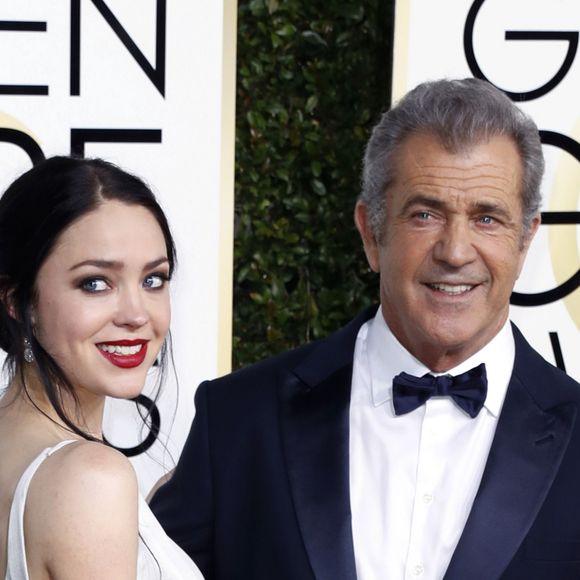 Mel Gibson et sa compagne Rosalind Ross enceinte - La 74ème cérémonie annuelle des Golden Globe Awards à Beverly Hills, le 8 janvier 2017.