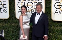 Mel Gibson et sa compagne Rosalind Ross enceinte - La 74ème cérémonie annuelle des Golden Globe Awards à Beverly Hills, le 8 janvier 2017.