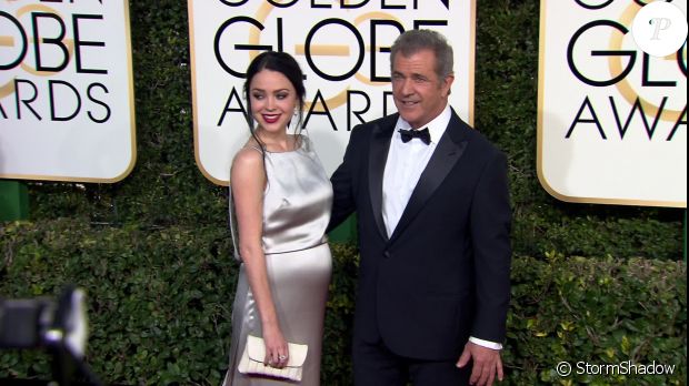 Mel Gibson et sa compagne Rosalind Ross enceinte - La 74ème cérémonie annuelle des Golden Globe Awards à Beverly Hills, le 8 janvier 2017.