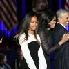 Barack, Michelle et Malia Obama - Le président Barack Obama, son épouse Michelle et leur fille Malia à McCormick Place. Chicago, le 10 janvier 2017.