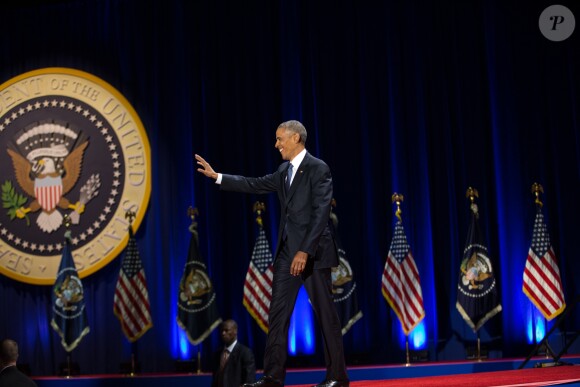 Barack Obama adresse son message d'adieu à la présidence des États-Unis, à McCormick Place. Chicago, le 10 janvier 2017.